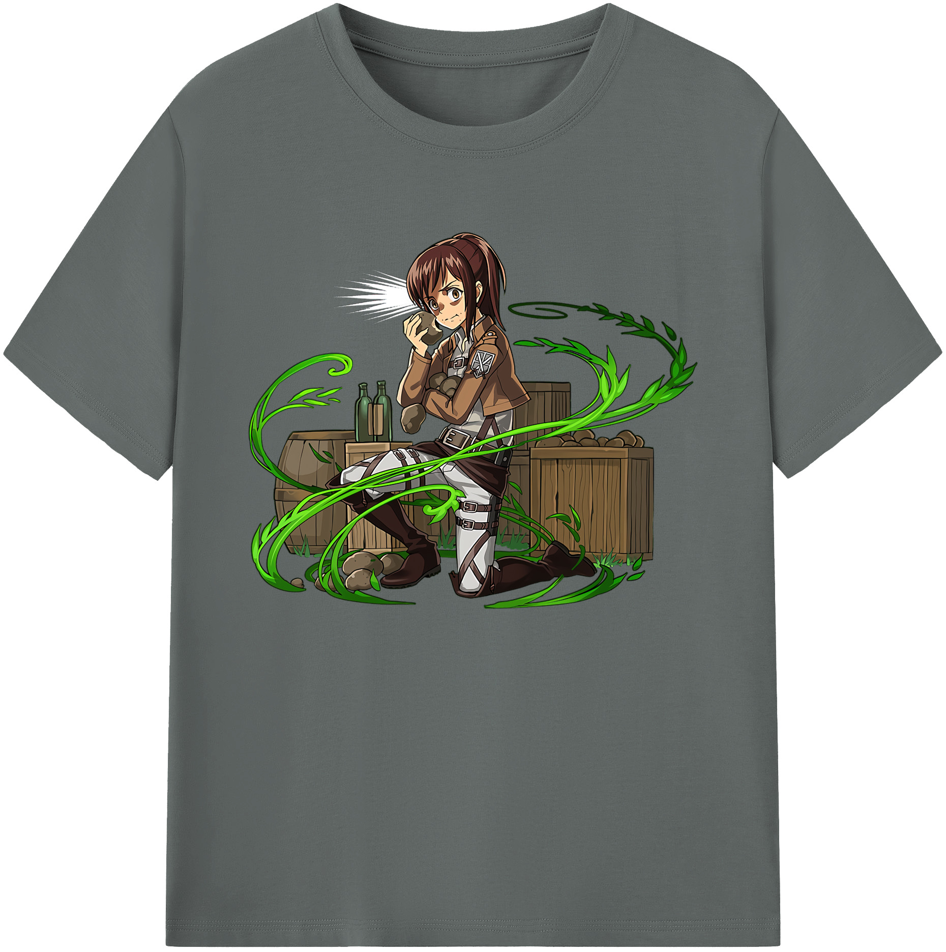 （画像用） 進撃の巨人 サシャ·ブラウス Attack on Titan Sasha Blaus 綿100％ メンズ半袖Tシャツ｜肌触りやわらか＆通気性